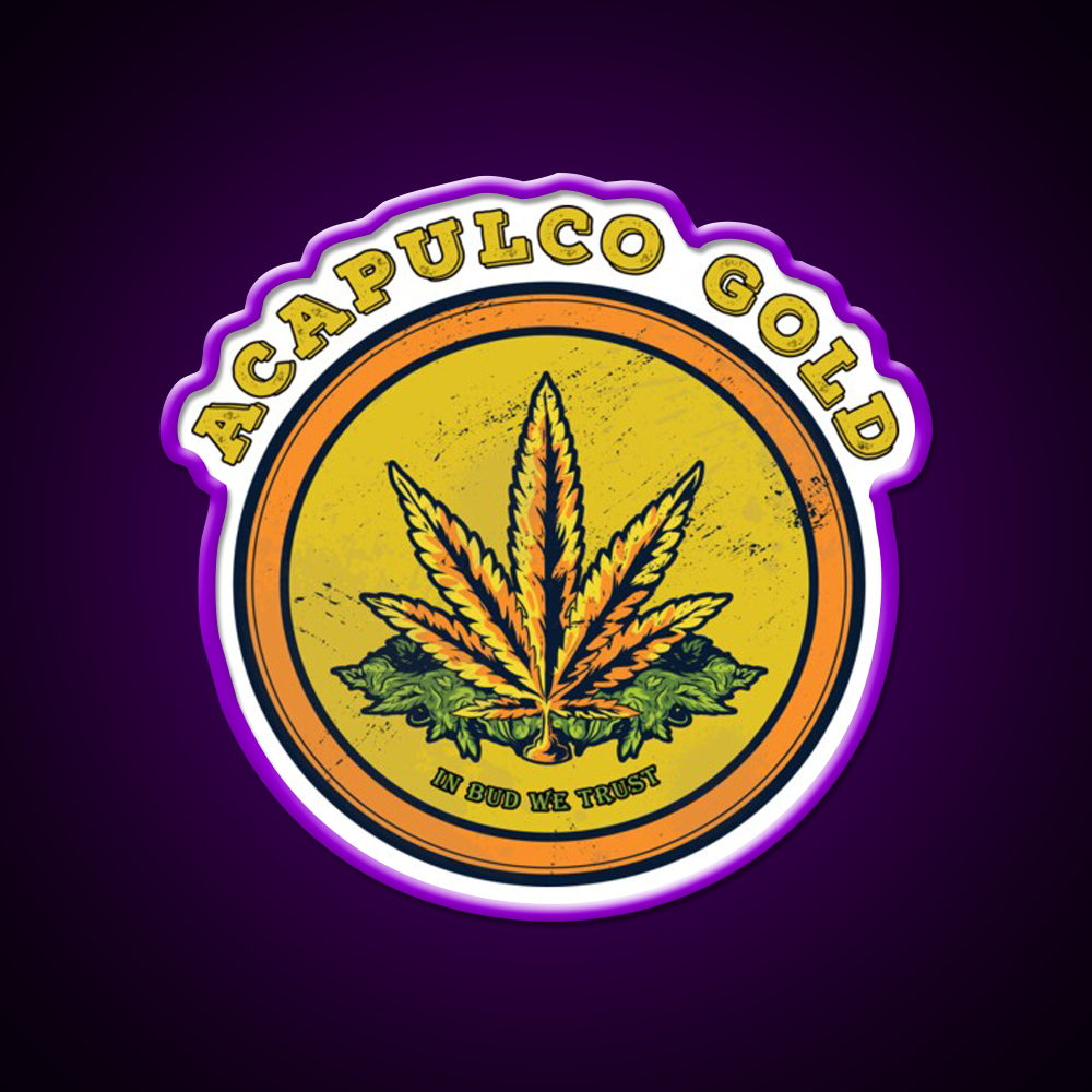 Strains Acapulco Gold Hemp Inspired Green Leaf Led Neon Sign Rgb Color - LED neon sign view 9
