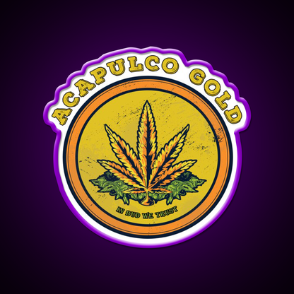 Strains Acapulco Gold Hemp Inspired Green Leaf Led Neon Sign Rgb Color - LED neon sign view 9