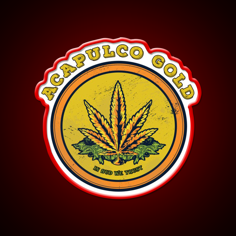 Strains Acapulco Gold Hemp Inspired Green Leaf Led Neon Sign Rgb Color - LED neon sign view 10