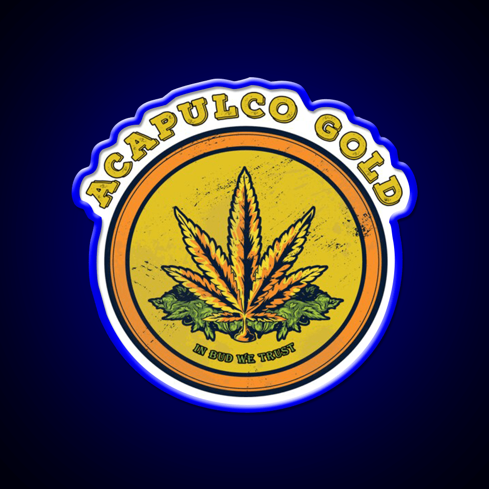 Strains Acapulco Gold Hemp Inspired Green Leaf Led Neon Sign Rgb Color - Shineneon
