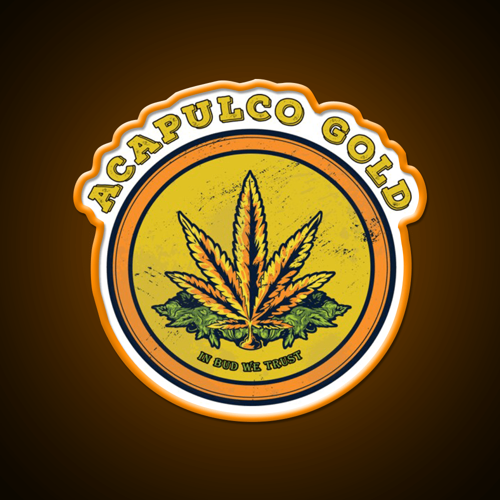 Strains Acapulco Gold Hemp Inspired Green Leaf Led Neon Sign Rgb Color - Shineneon