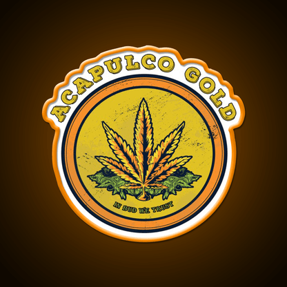 Strains Acapulco Gold Hemp Inspired Green Leaf Led Neon Sign Rgb Color - Shineneon