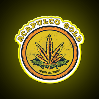 Strains Acapulco Gold Hemp Inspired Green Leaf Led Neon Sign Rgb Color - Shineneon