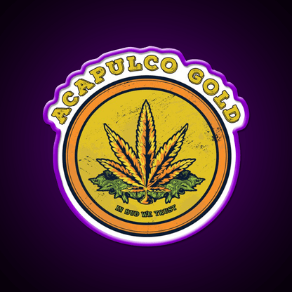 Strains Acapulco Gold Hemp Inspired Green Leaf Led Neon Sign Rgb Color - Shineneon