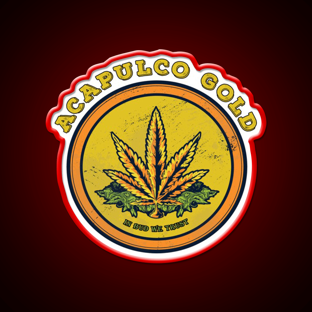 Strains Acapulco Gold Hemp Inspired Green Leaf Led Neon Sign Rgb Color - Shineneon