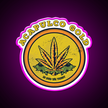 Strains Acapulco Gold Hemp Inspired Green Leaf Led Neon Sign Rgb Color - Shineneon