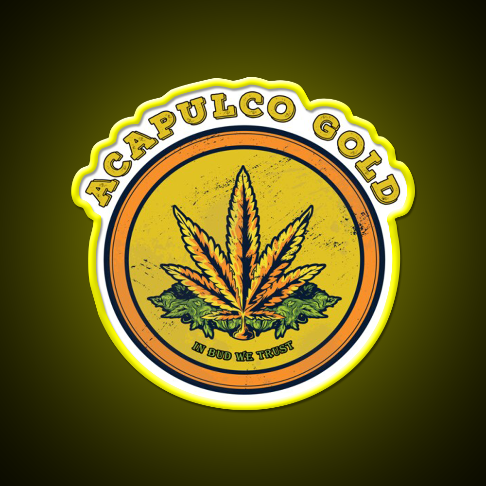 Strains Acapulco Gold Hemp Inspired Green Leaf Led Neon Sign Rgb Color - LED neon sign view 7