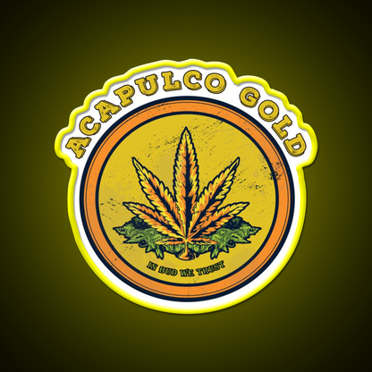 Strains Acapulco Gold Hemp Inspired Green Leaf Led Neon Sign Rgb Color - LED neon sign view 7