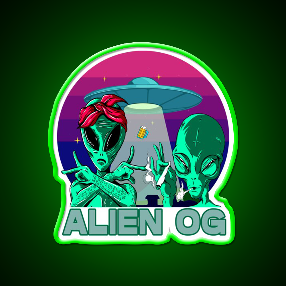 Strains Alien Og Hemp Inspired Green Leaf Led Neon Sign Rgb Color - LED neon sign view 8