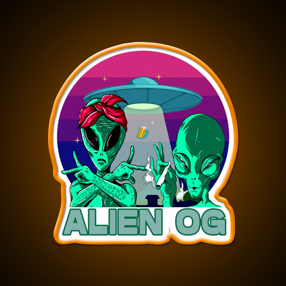 Strains Alien Og Hemp Inspired Green Leaf Led Neon Sign Rgb Color - LED neon sign view 6