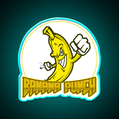 Strains Banana Punch Hemp Inspired Green Leaf Led Neon Sign Rgb Color - Size and dimension reference
