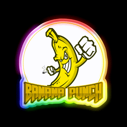 Strains Banana Punch Hemp Inspired Green Leaf Led Neon Sign Rgb Color - LED neon sign close-up detail