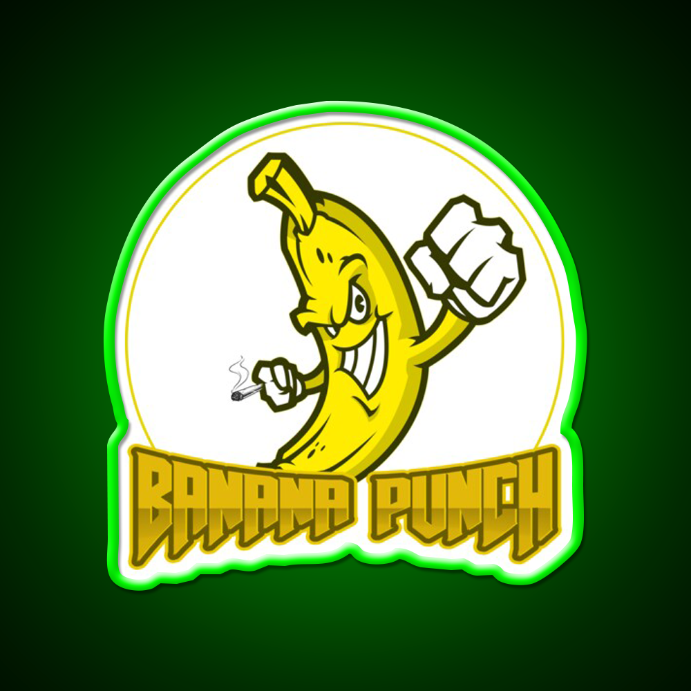 Strains Banana Punch Hemp Inspired Green Leaf Led Neon Sign Rgb Color - LED neon sign view 8