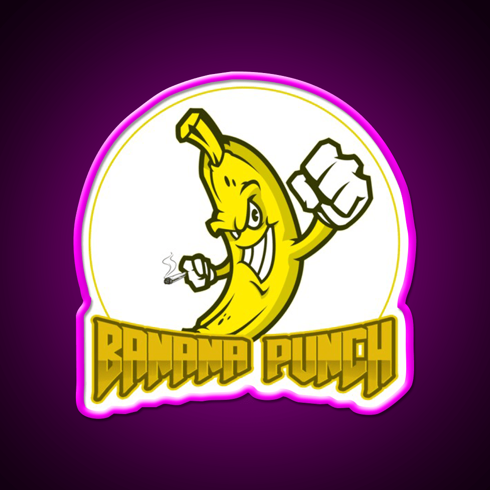 Strains Banana Punch Hemp Inspired Green Leaf Led Neon Sign Rgb Color - Shineneon