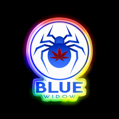 Strains Blue Widow Spider Hemp Inspired Green Leaf Led Neon Sign Rgb Color - LED neon sign close-up detail