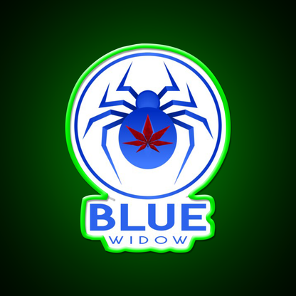Strains Blue Widow Spider Hemp Inspired Green Leaf Led Neon Sign Rgb Color - LED neon sign view 8