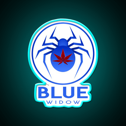 Strains Blue Widow Spider Hemp Inspired Green Leaf Led Neon Sign Rgb Color - Shineneon