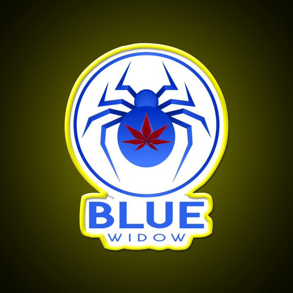 Strains Blue Widow Spider Hemp Inspired Green Leaf Led Neon Sign Rgb Color - Shineneon