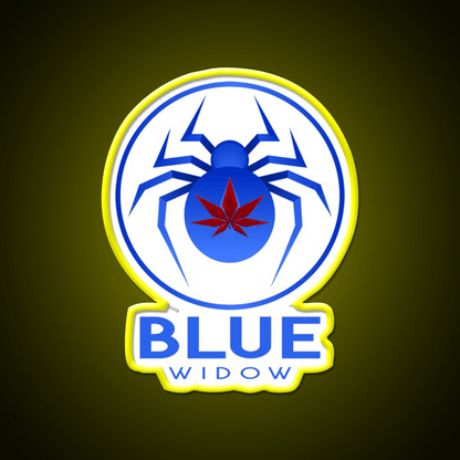 Strains Blue Widow Spider Hemp Inspired Green Leaf Led Neon Sign Rgb Color - Shineneon