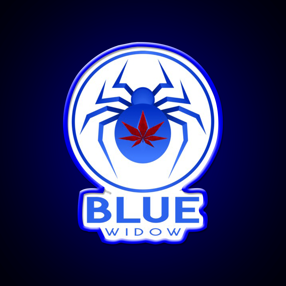 Strains Blue Widow Spider Hemp Inspired Green Leaf Led Neon Sign Rgb Color - Shineneon