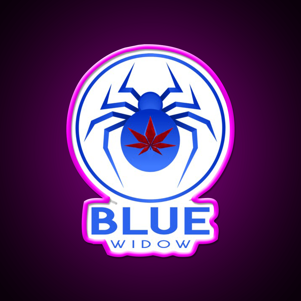 Strains Blue Widow Spider Hemp Inspired Green Leaf Led Neon Sign Rgb Color - Shineneon