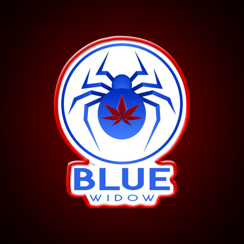 Strains Blue Widow Spider Hemp Inspired Green Leaf Led Neon Sign Rgb Color - Shineneon
