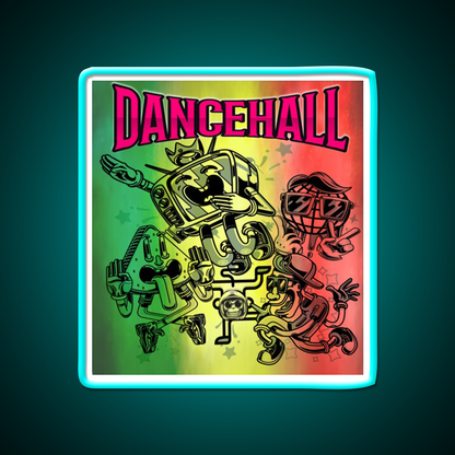 Strains Dancehall Hemp Inspired Green Leaf Led Neon Sign Rgb Color - Size and dimension reference