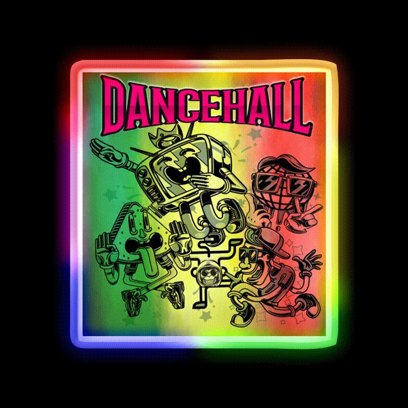 Strains Dancehall Hemp Inspired Green Leaf Led Neon Sign Rgb Color - LED neon sign close-up detail