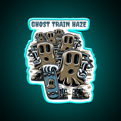Strains Ghost Train Haze Hemp Inspired Green Leaf Led Neon Sign Rgb Color - Size and dimension reference