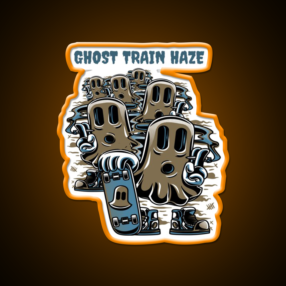 Strains Ghost Train Haze Hemp Inspired Green Leaf Led Neon Sign Rgb Color - LED neon sign view 6