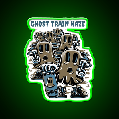 Strains Ghost Train Haze Hemp Inspired Green Leaf Led Neon Sign Rgb Color - Shineneon
