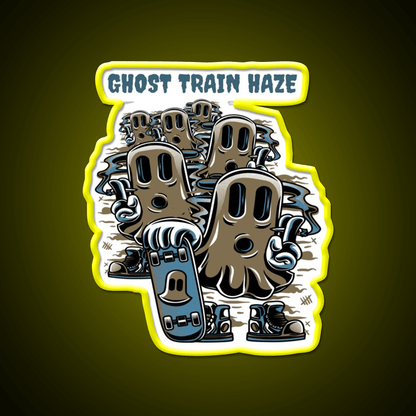 Strains Ghost Train Haze Hemp Inspired Green Leaf Led Neon Sign Rgb Color - Shineneon