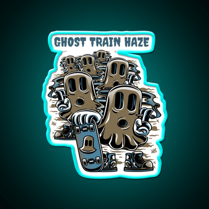 Strains Ghost Train Haze Hemp Inspired Green Leaf Led Neon Sign Rgb Color - Shineneon