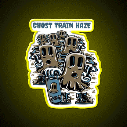 Strains Ghost Train Haze Hemp Inspired Green Leaf Led Neon Sign Rgb Color - Custom LED neon sign front view