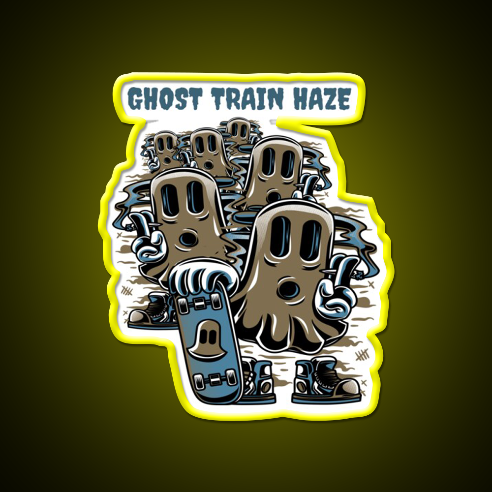 Strains Ghost Train Haze Hemp Inspired Green Leaf Led Neon Sign Rgb Color - LED neon sign view 7