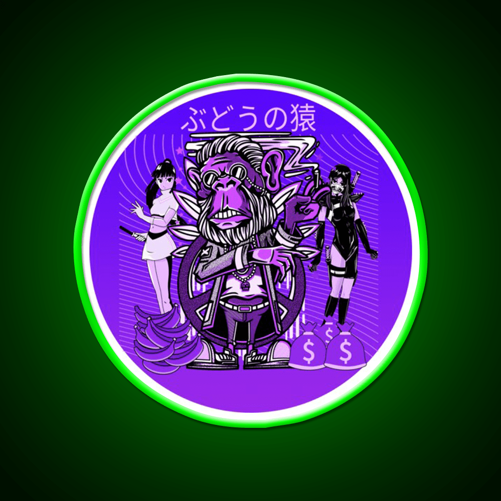 Strains Grape Ape Hemp Inspired Green Leaf Led Neon Sign Rgb Color - Shineneon