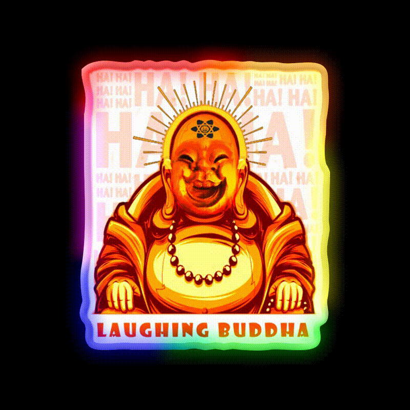 Strains Laughing Buddah Hemp Inspired Green Leaf Led Neon Sign Rgb Color - LED neon sign close-up detail