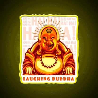 Strains Laughing Buddah Hemp Inspired Green Leaf Led Neon Sign Rgb Color - Custom LED neon sign front view