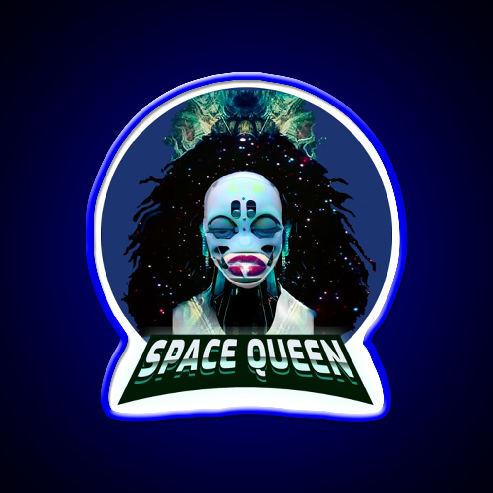 Strains Space Queen Cyberpunk Hemp Inspired Green Leaf Led Neon Sign Rgb Color - LED neon sign view 5