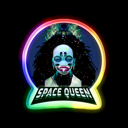 Strains Space Queen Cyberpunk Hemp Inspired Green Leaf Led Neon Sign Rgb Color - LED neon sign close-up detail