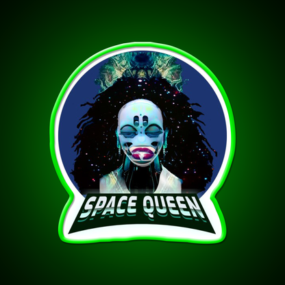 Strains Space Queen Cyberpunk Hemp Inspired Green Leaf Led Neon Sign Rgb Color - LED neon sign view 8