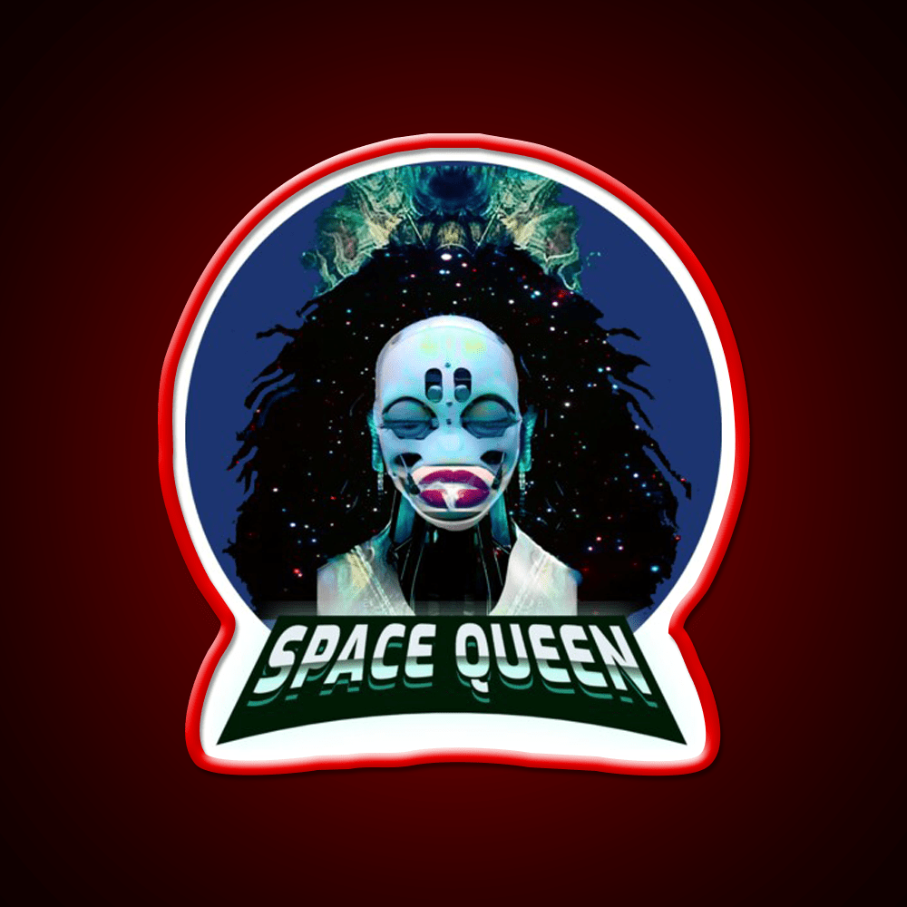 Strains Space Queen Cyberpunk Hemp Inspired Green Leaf Led Neon Sign Rgb Color - Shineneon