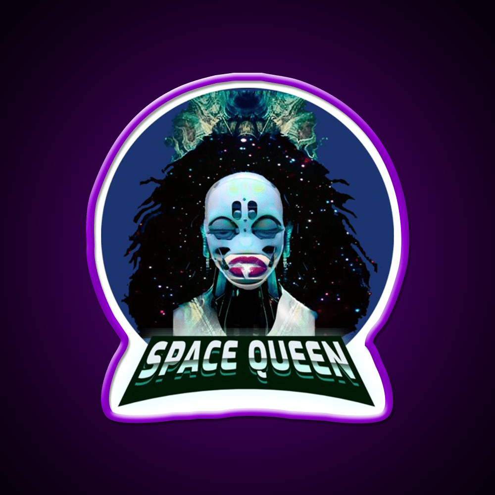 Strains Space Queen Cyberpunk Hemp Inspired Green Leaf Led Neon Sign Rgb Color - Shineneon