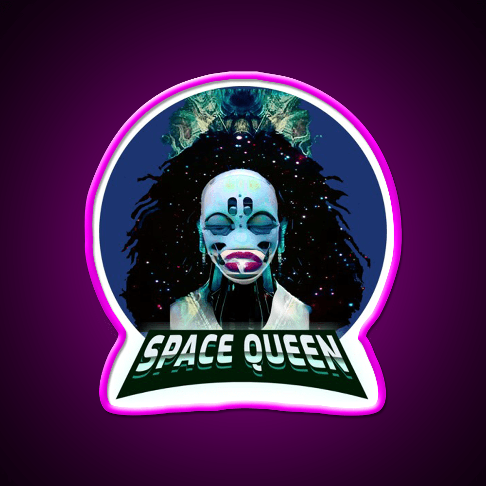 Strains Space Queen Cyberpunk Hemp Inspired Green Leaf Led Neon Sign Rgb Color - Shineneon
