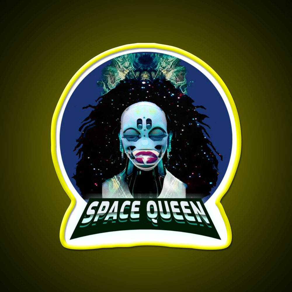 Strains Space Queen Cyberpunk Hemp Inspired Green Leaf Led Neon Sign Rgb Color - Shineneon