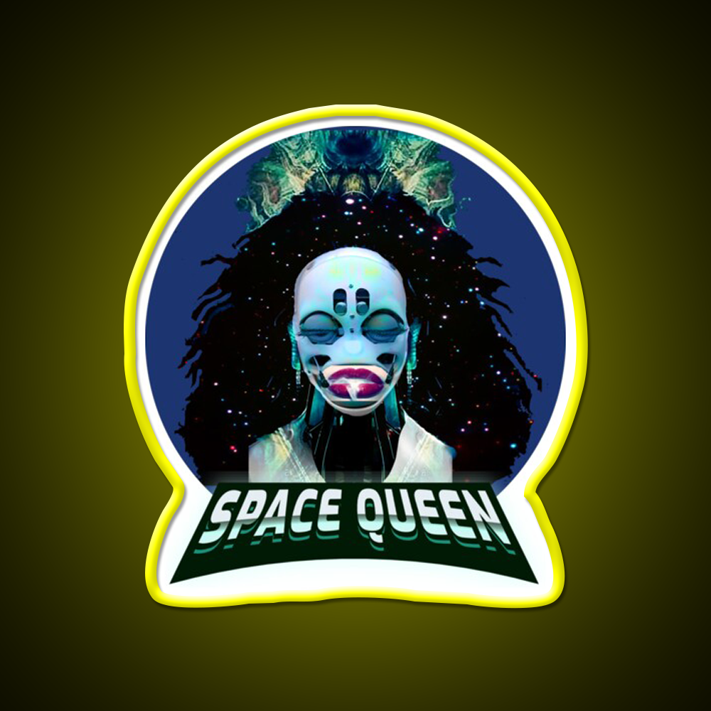 Strains Space Queen Cyberpunk Hemp Inspired Green Leaf Led Neon Sign Rgb Color - LED neon sign view 7