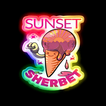 Strains Sunset Sherbet Kawaii Hemp Inspired Green Leaf Led Neon Sign Rgb Color - LED neon sign close-up detail