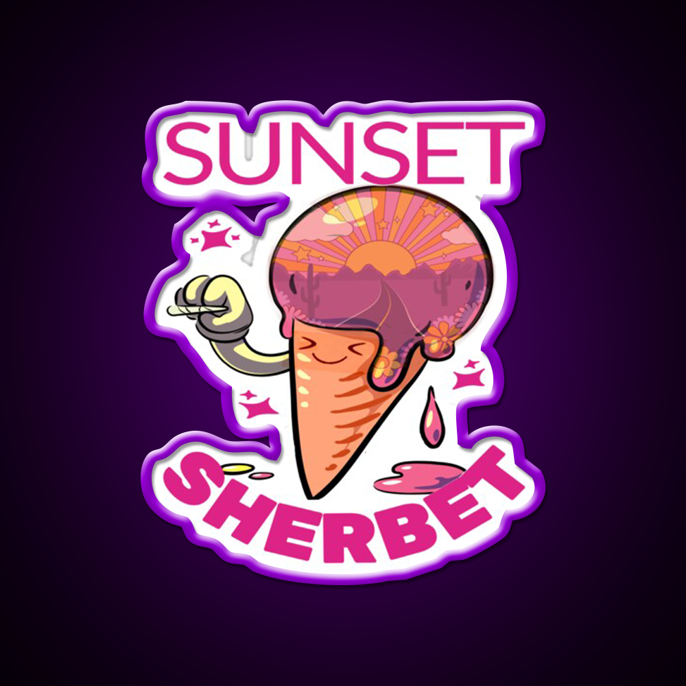 Strains Sunset Sherbet Kawaii Hemp Inspired Green Leaf Led Neon Sign Rgb Color - LED neon sign view 9