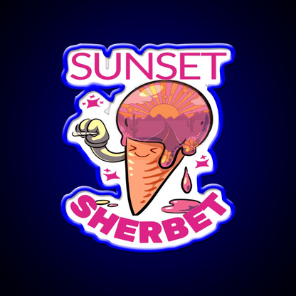 Strains Sunset Sherbet Kawaii Hemp Inspired Green Leaf Led Neon Sign Rgb Color - Shineneon
