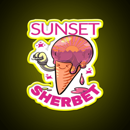 Strains Sunset Sherbet Kawaii Hemp Inspired Green Leaf Led Neon Sign Rgb Color - Shineneon